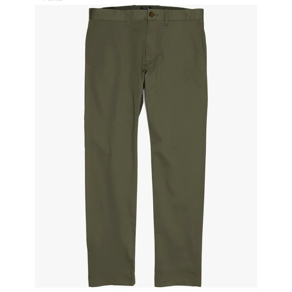 J.Crew‎ Mercantile Flex Slim Chino Pants Mens 35x32 Olive Green Cotton Stretch